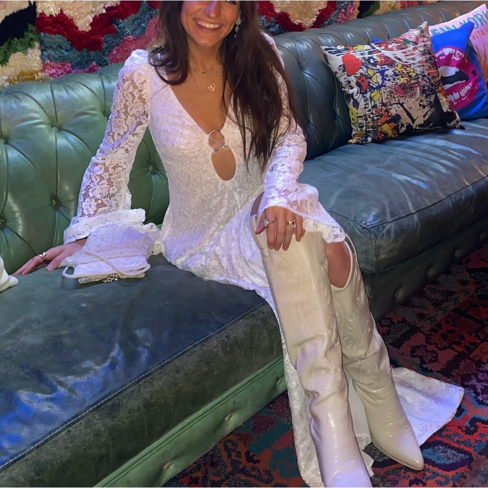 For Love and Lemons Frances Lace Maxi Dress | Small | White Boho Gown - Picture 3 of 11
